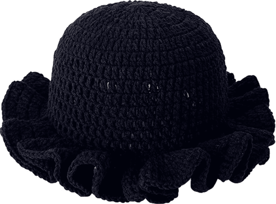Foldable hand-knitted hat