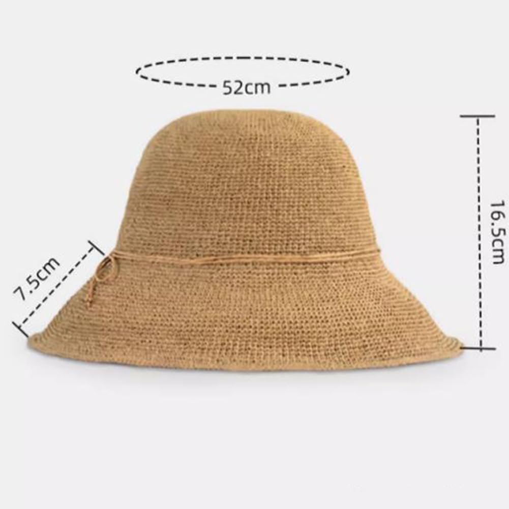 Solid-color straw sun hat - Image 2