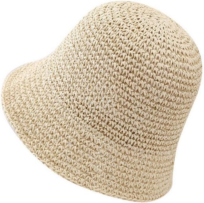 Women's straw bucket hat