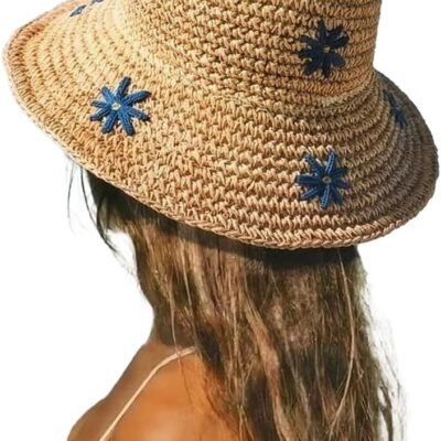 Wide-brim straw sun hat