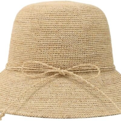 Hand-woven natural raffia sun hat