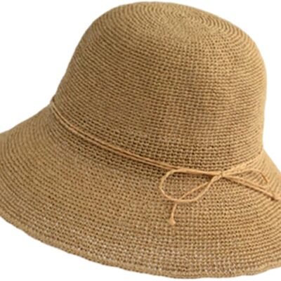 Solid-color straw sun hat
