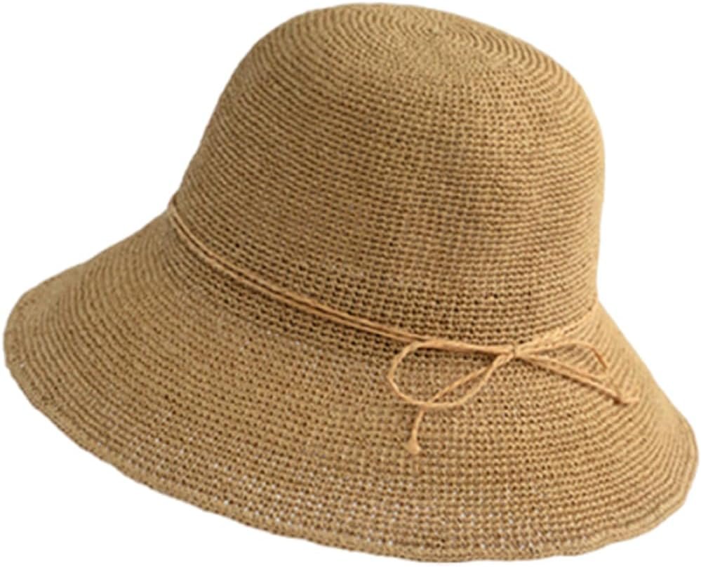 Solid-color straw sun hat