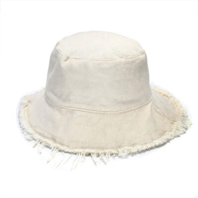 Casual summer wide-brim cotton bucket hat