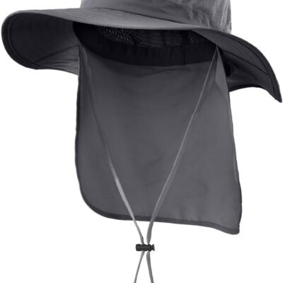 Mesh wide-brim bucket hat