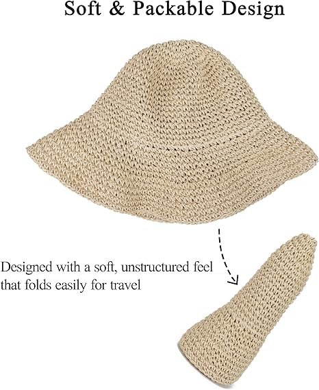 Wide-brim soft packable beach hat - Image 2